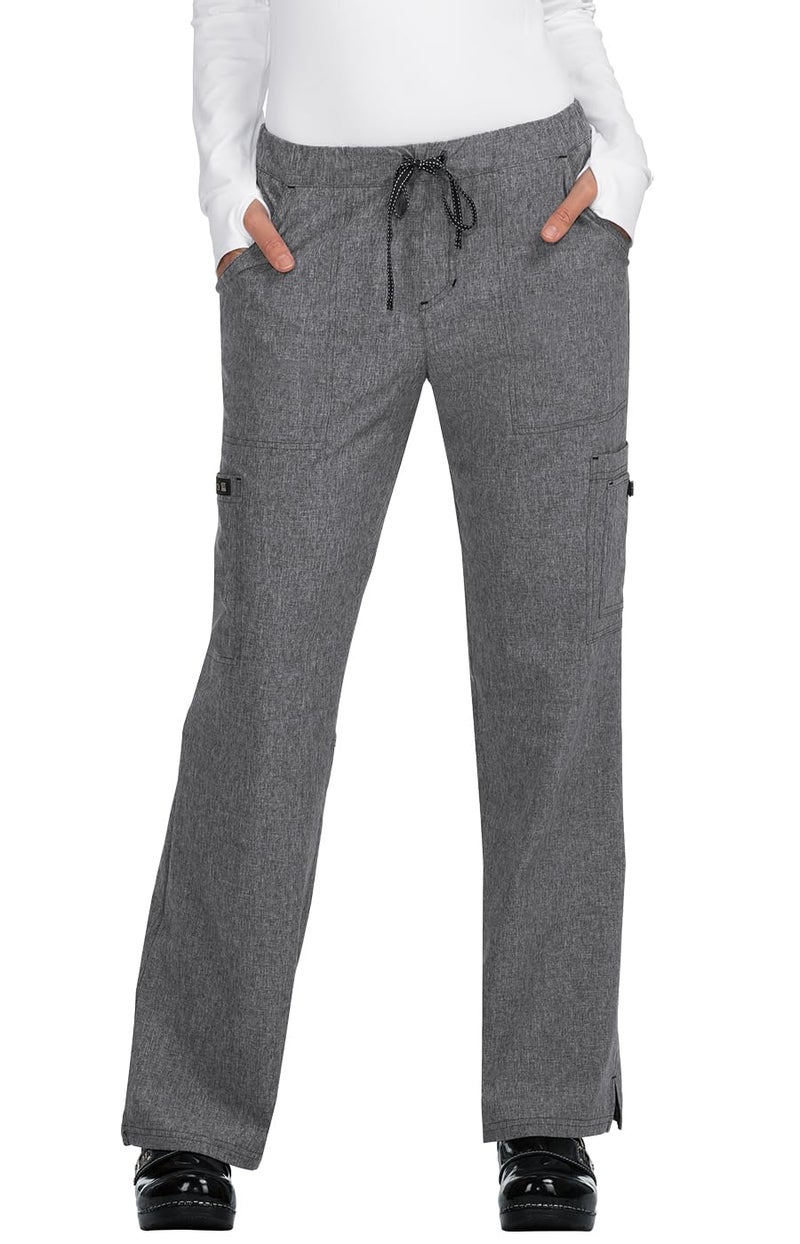KOI Basics Holly Women's 8-Pocket Stretch Cargo Scrub Pants Heather Grey Medium - Image 1
